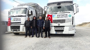 Fethiye Belediyesi’nin yardım tırları Türkmenlere ulaştı
