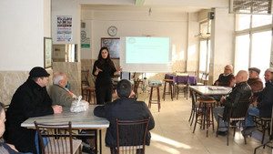 Kıraathanede ‘Kadına şiddete hayır’ eğitimi verildi
