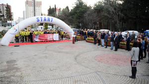 Bisikletçiler şehitlere saygı turu için uğurlandı