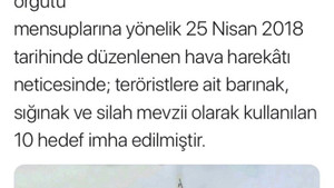 PKK’lı teröristlere ait 10 hedef imha edildi
