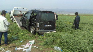 Araç buğday tarlasına uçtu: 1 yaralı
