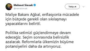 Başbakan Yardımcısı Şimşek: 