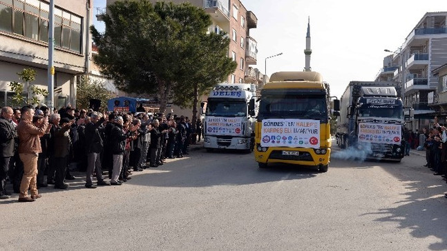 Gördes’in yardımları Halep’e uğurlandı
