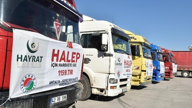 Kepez’den Halep’e 10 TIR insani yardım
