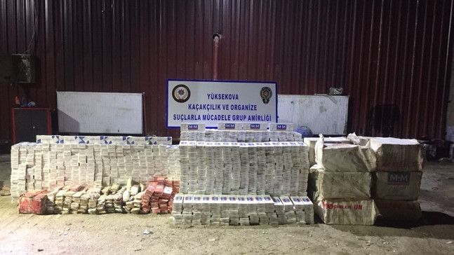 Hakkari’de 28 bin paket kaçak sigara ele geçirildi