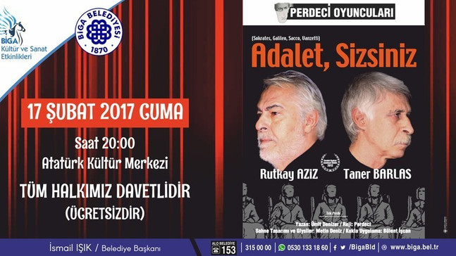 ‘Adalet Sizsiniz’ oyunu, tiyatro severlerle buluşuyor
