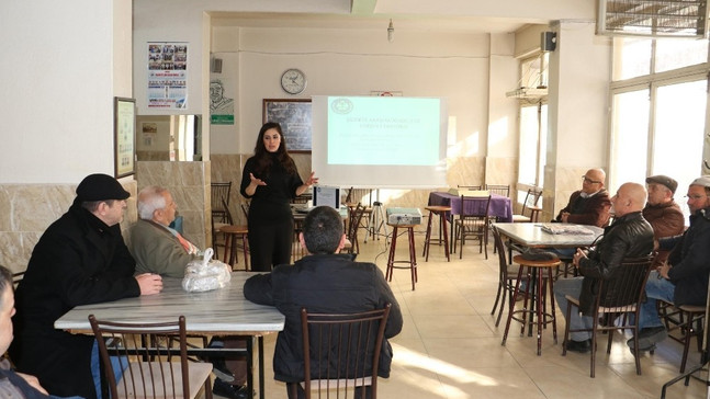 Kıraathanede ‘Kadına şiddete hayır’ eğitimi verildi
