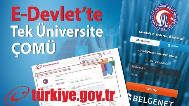 ÇOMÜ E-devlet sisteminde
