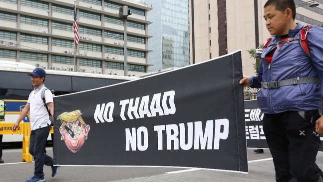 Güney Kore’de THAAD füze sistemi protesto edildi
