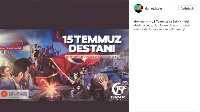 Demet Akalın ’15 Temmuz’ sahnesini iptal etti
