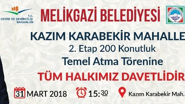 Kazım Karabekir Mahallesi’nde 200 dairenin temeli Cumartesi günü atılacak
