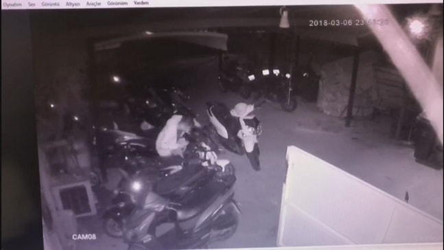 Marmaris'te hırsızlık anı güvenlik kamerasında