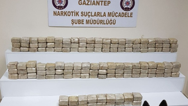 Gaziantep’te 72 kilo eroin ele geçirildi
