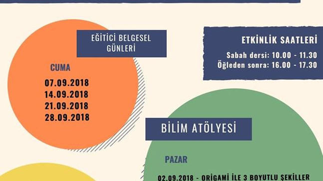 Bilim Parkı'nın Eylül ayı programı belli oldu