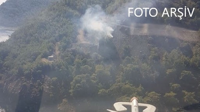 Marmaris Aksaz'daki askeri bölgedeki ormanlık alanda yangın çıktı 