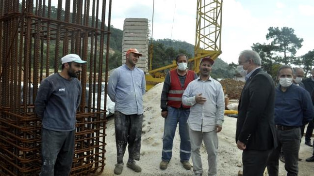 Muğla AK Parti İl Yönetimi hastane inşaatında incelemelerde bulundu