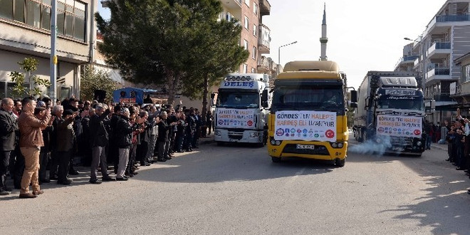 Gördes’in yardımları Halep’e uğurlandı
